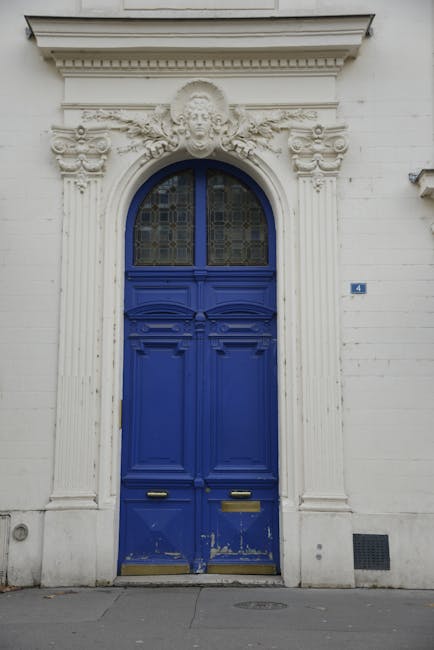 Secure blue ornate door